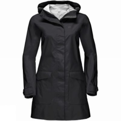 Jack Wolfskin Womens Crosstown Raincoat Black Jack Wolfskin Womens Crosstown Raincoat Black